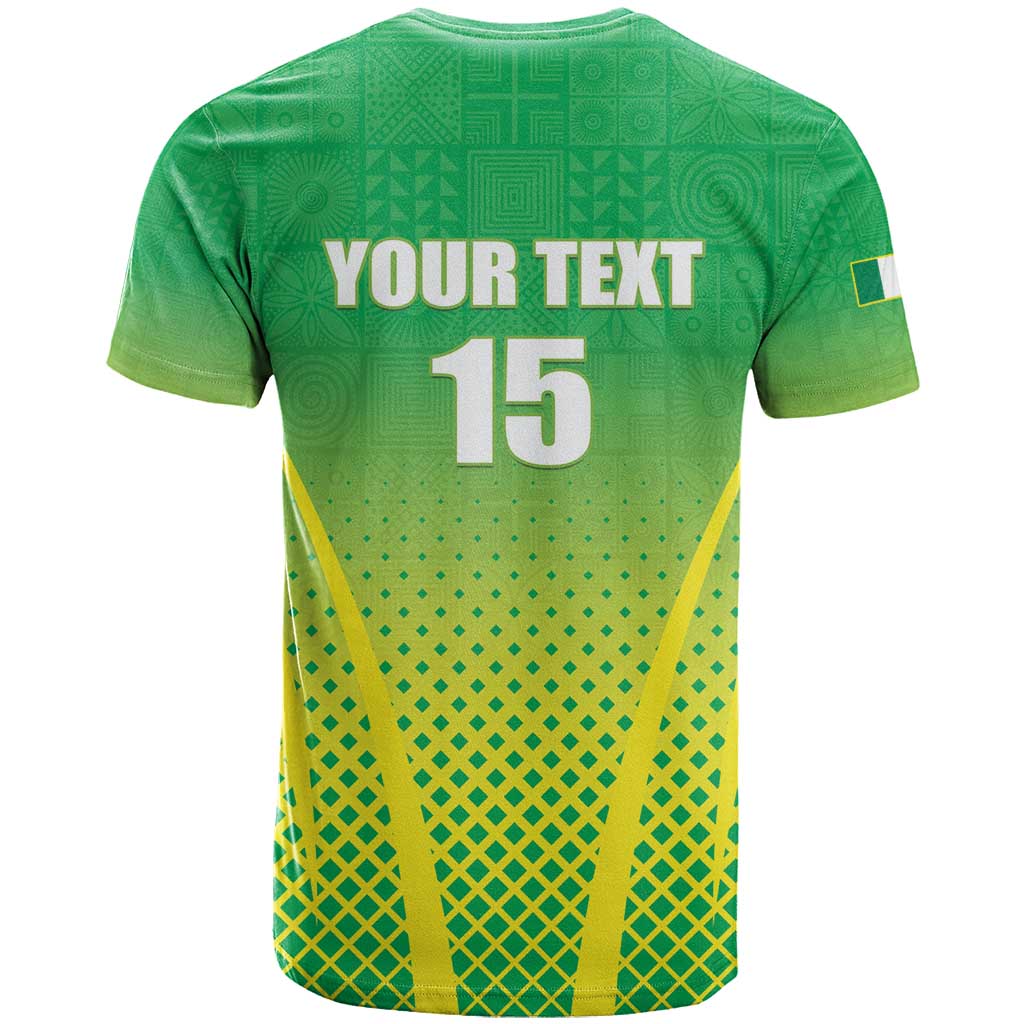 Custom Nigeria Cricket T shirt Go Yellow Greens - African Pride