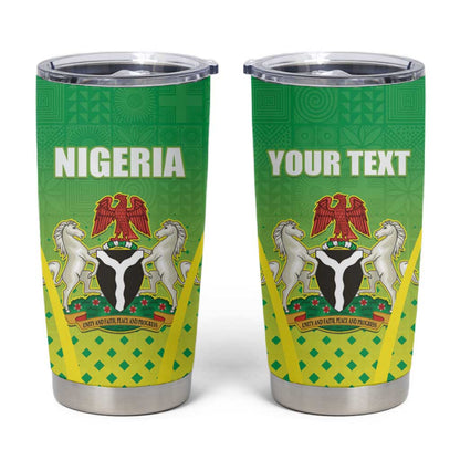 Custom Nigeria Cricket Tumbler Cup Go Yellow Greens - African Pride