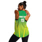 Custom Nigeria Cricket Women Racerback Tank Go Yellow Greens - African Pride