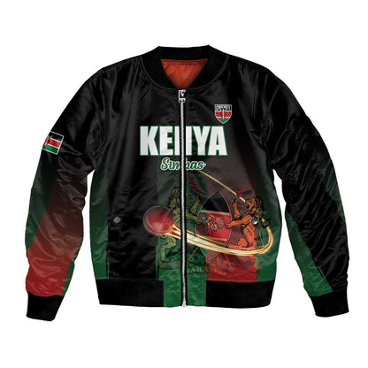Custom Kenya Cricket Bomber Jacket Come On Simbas - African Pride