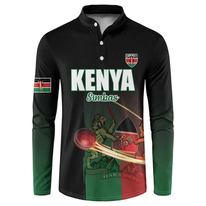 Custom Kenya Cricket Button Sweatshirt Go Simbas Go