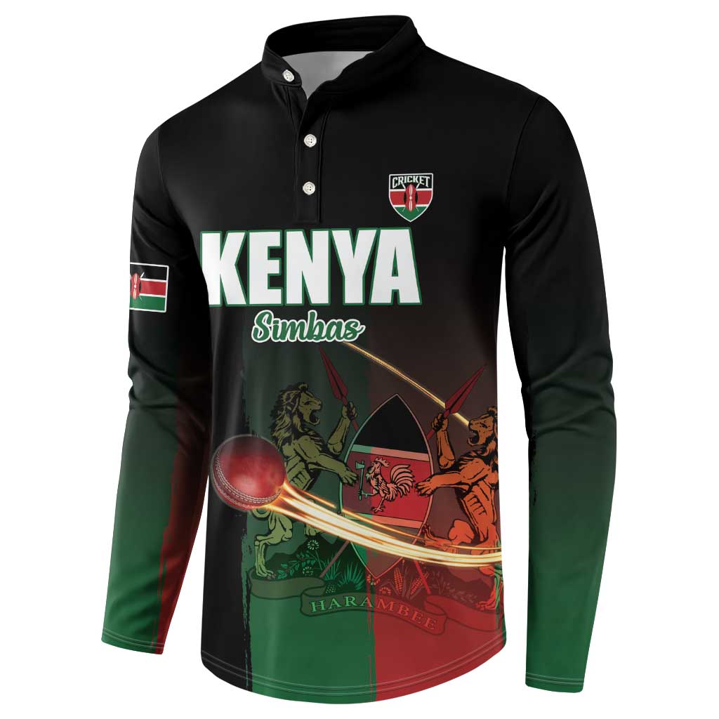 Custom Kenya Cricket Button Sweatshirt Go Simbas Go