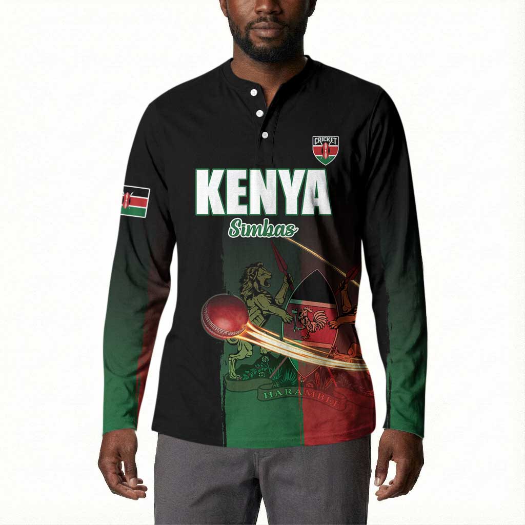 Custom Kenya Cricket Button Sweatshirt Go Simbas Go