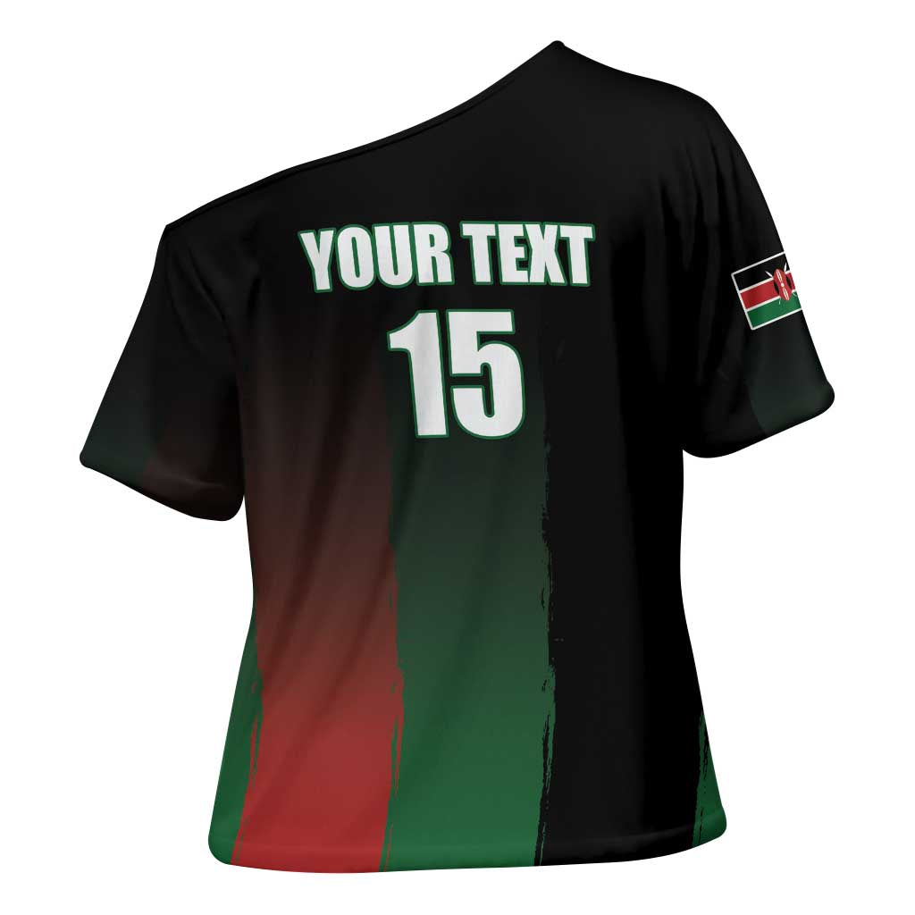 Custom Kenya Cricket Cross Shoulder Shirt Go Simbas Go