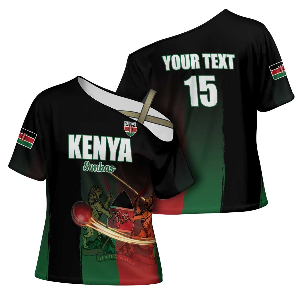 Custom Kenya Cricket Cross Shoulder Shirt Go Simbas Go