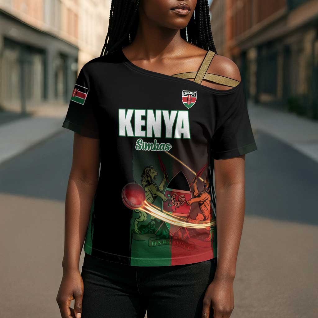 Custom Kenya Cricket Cross Shoulder Shirt Go Simbas Go
