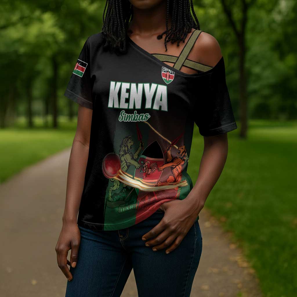 Custom Kenya Cricket Cross Shoulder Shirt Go Simbas Go