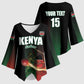 Custom Kenya Cricket Kimono Sleeve Blouse Go Simbas Go