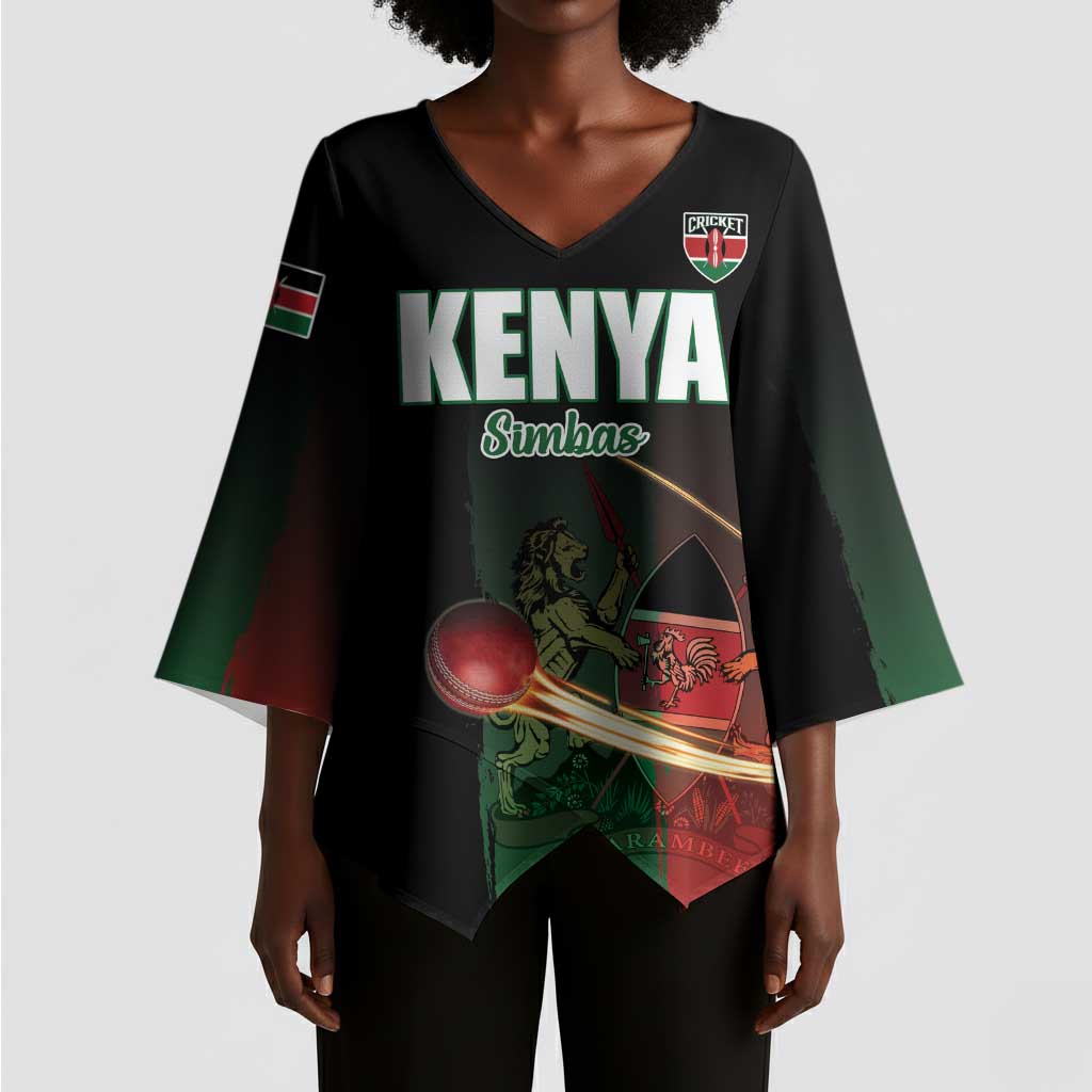 Custom Kenya Cricket Kimono Sleeve Blouse Go Simbas Go