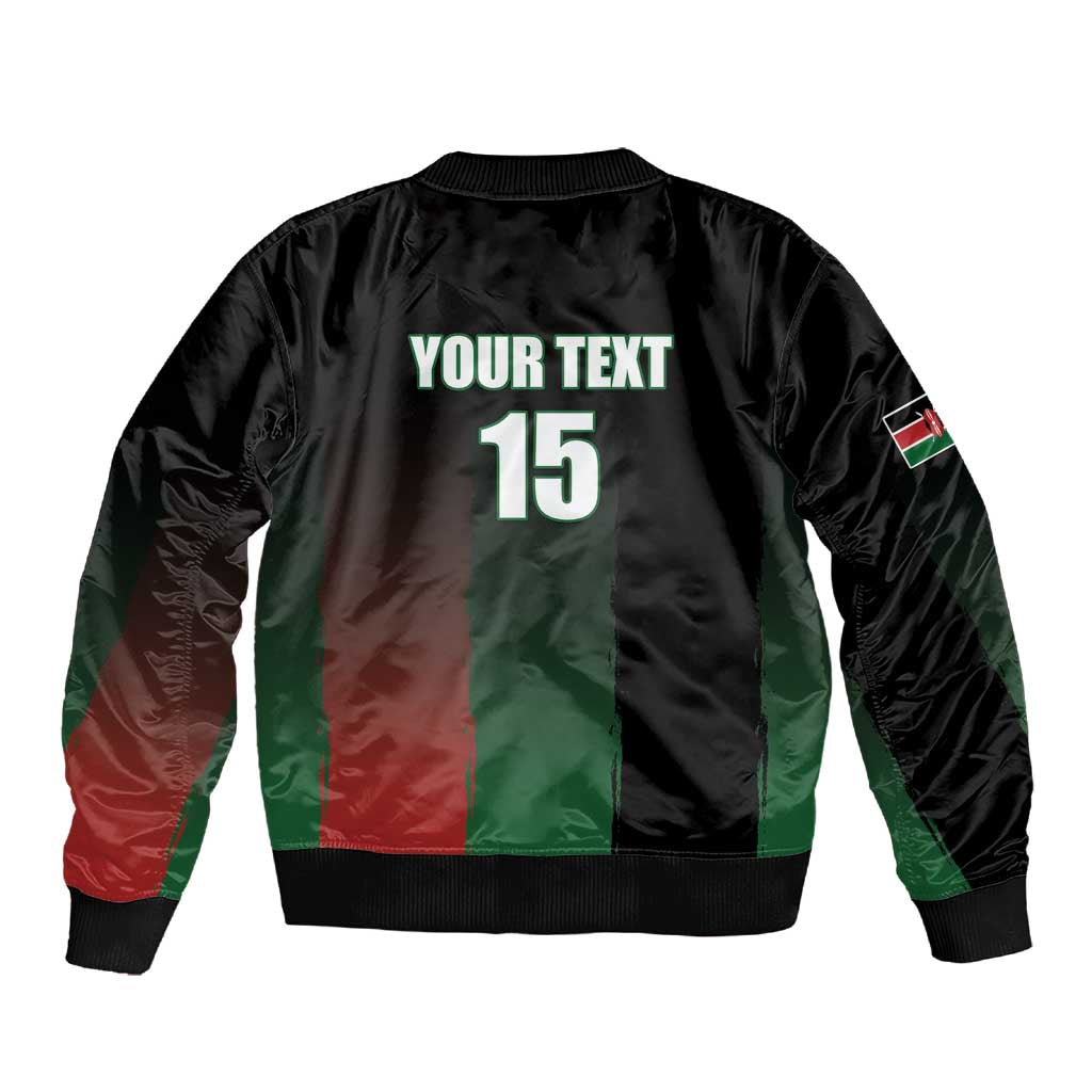 Custom Kenya Cricket Sleeve Zip Bomber Jacket Come On Simbas - African Pride