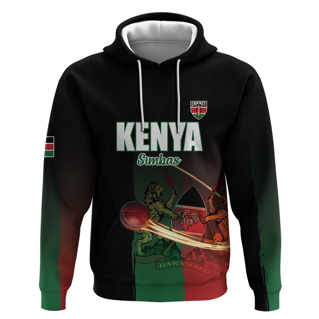 Custom Kenya Cricket Zip Hoodie Come On Simbas - African Pride