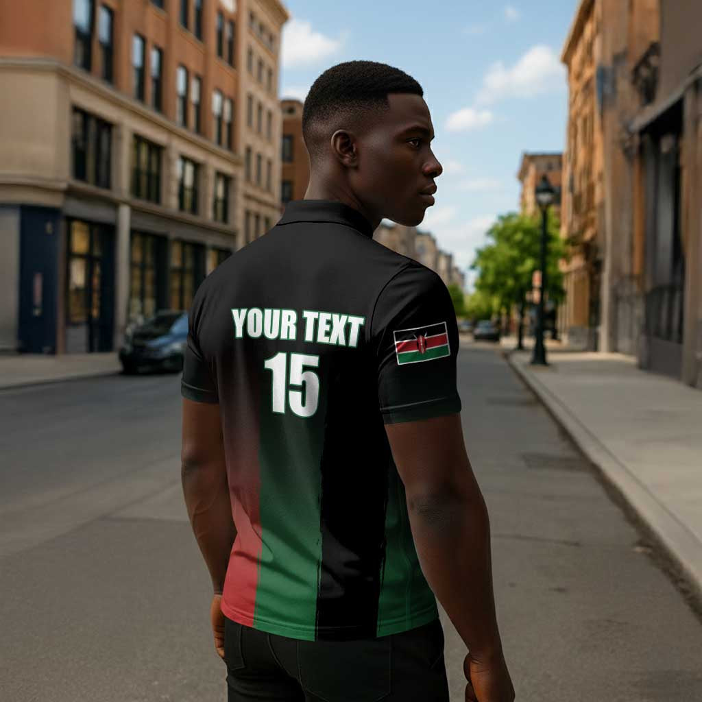 Custom Kenya Cricket Zipper Polo Shirt Go Simbas Go