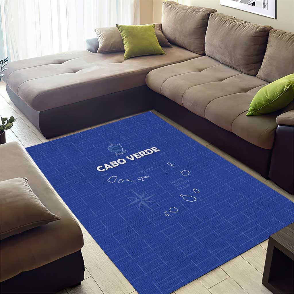 Cabo Verde Football Area Rug Go Tubaroes Azuis Go - Blue - African Pride