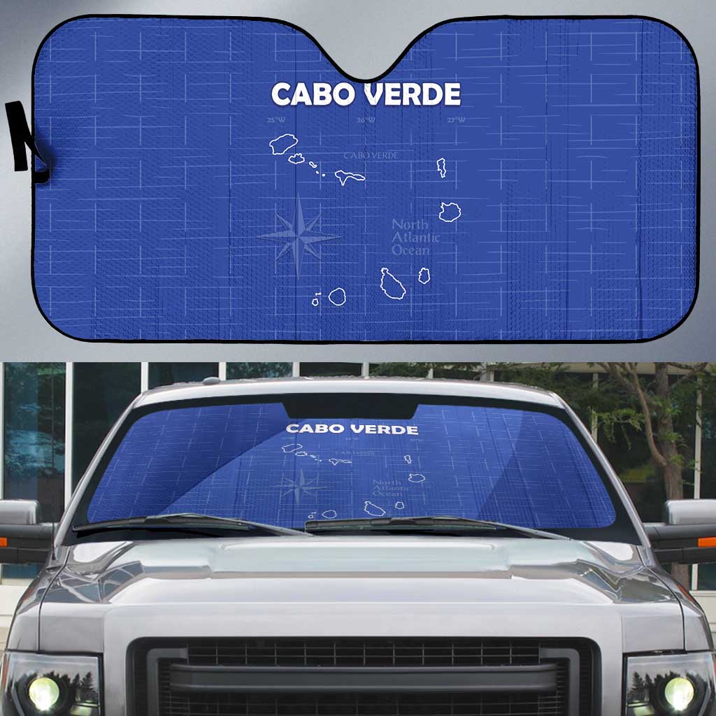 Cape Verde Football Auto Sun Shade Come On Tubaroes Azuis - Blue