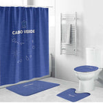 Cape Verde Football Bathroom Set Come On Tubaroes Azuis - Blue