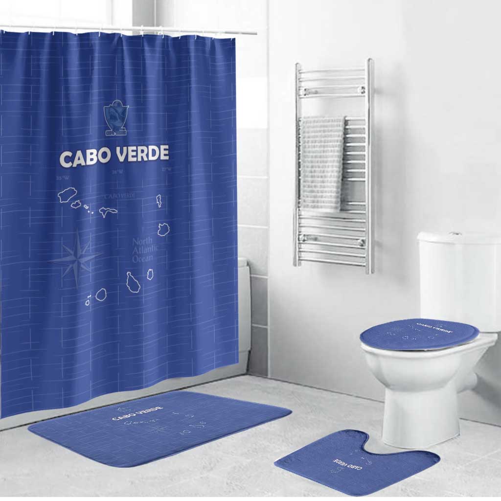 Cape Verde Football Bathroom Set Come On Tubaroes Azuis - Blue