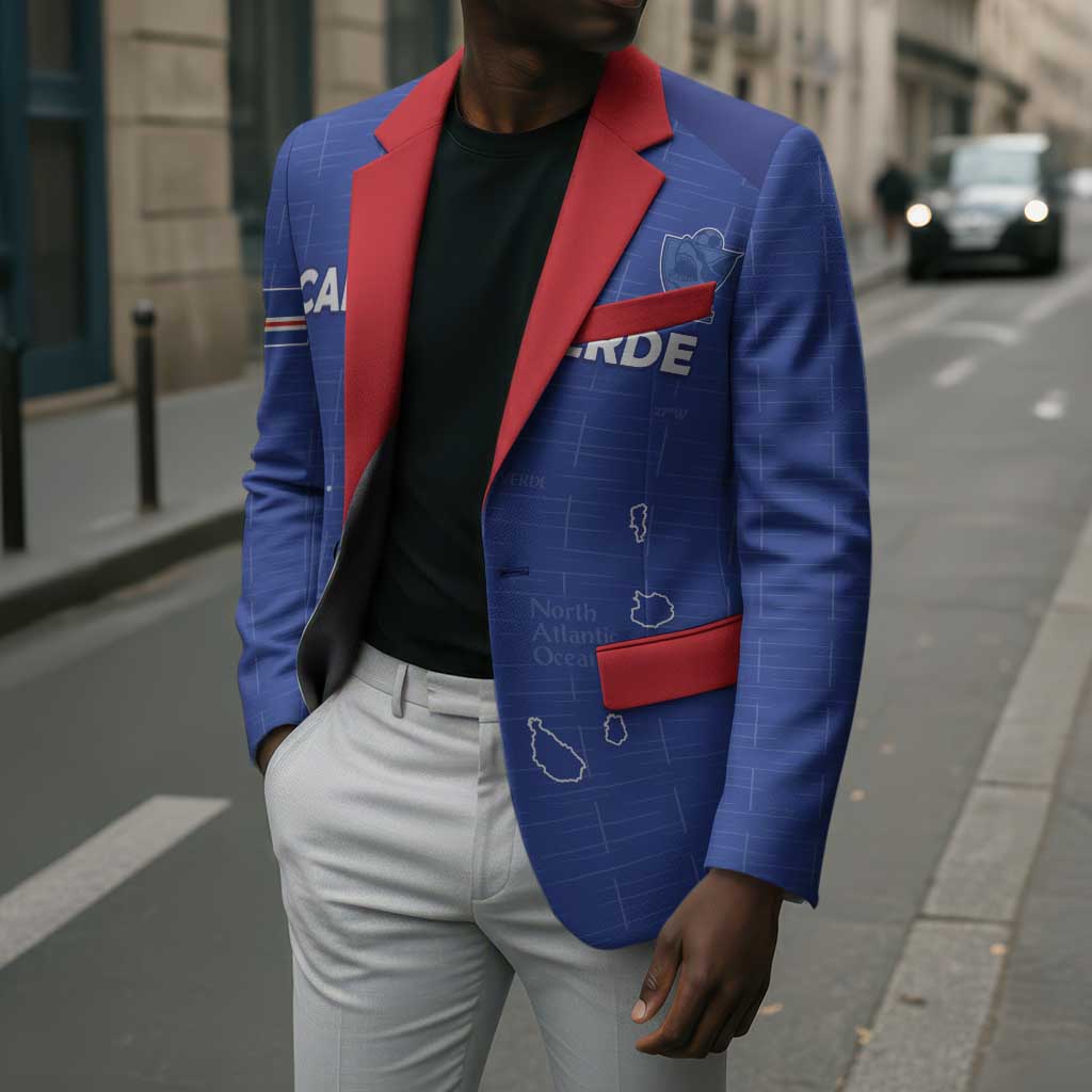 Custom Cape Verde Football Blazer Come On Tubaroes Azuis - Blue