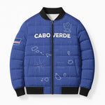 Custom Cape Verde Football Bomber Puffer Jacket Come On Tubaroes Azuis - Blue