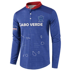 Custom Cape Verde Football Button Sweatshirt Come On Tubaroes Azuis - Blue