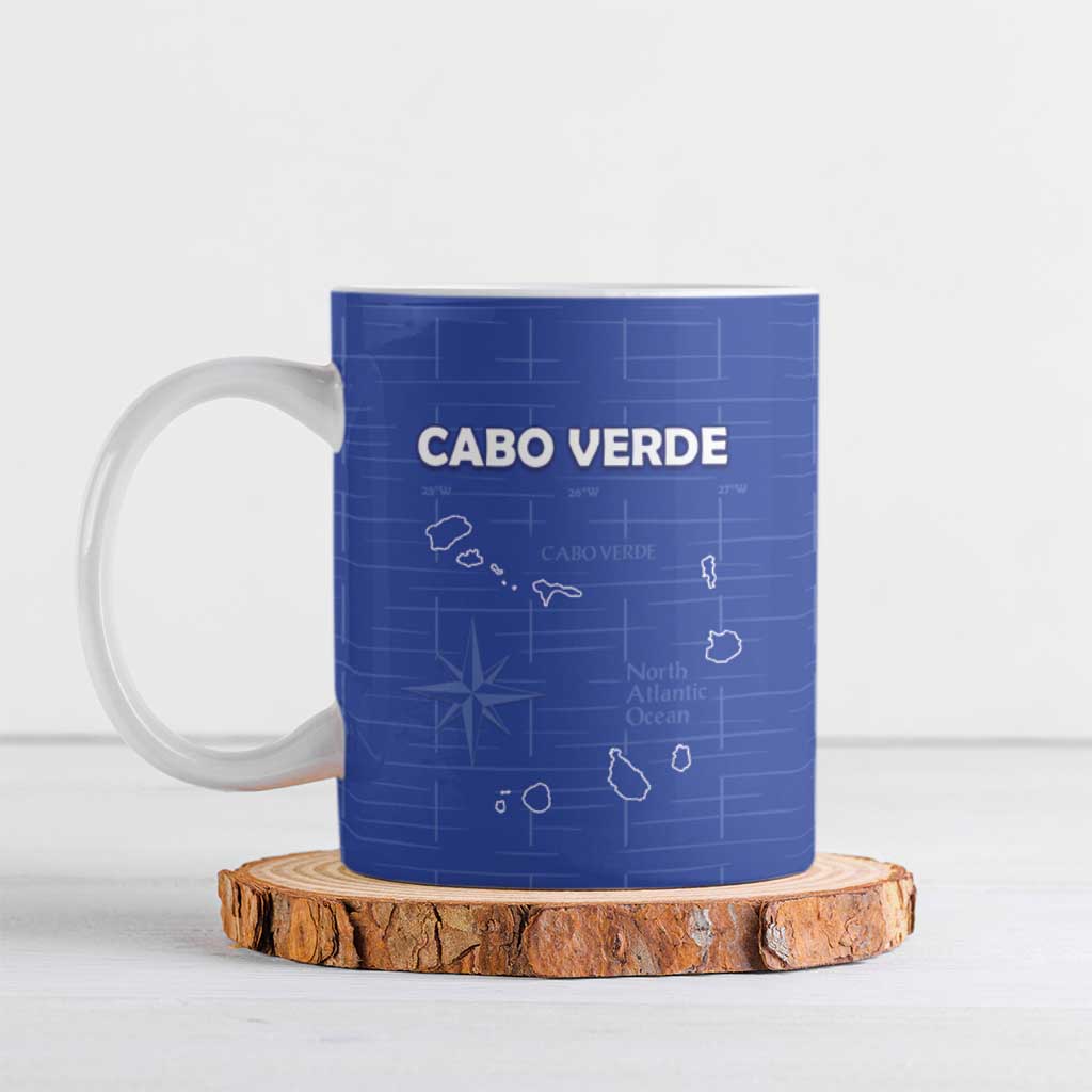 Custom Cape Verde Football Ceramic Mug Come On Tubaroes Azuis - Blue