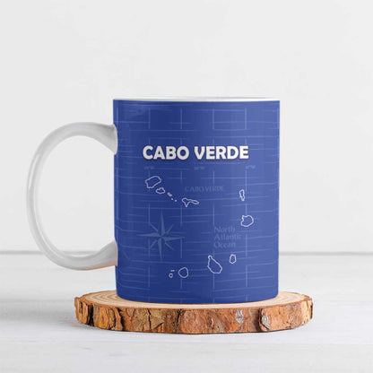 Custom Cape Verde Football Ceramic Mug Come On Tubaroes Azuis - Blue
