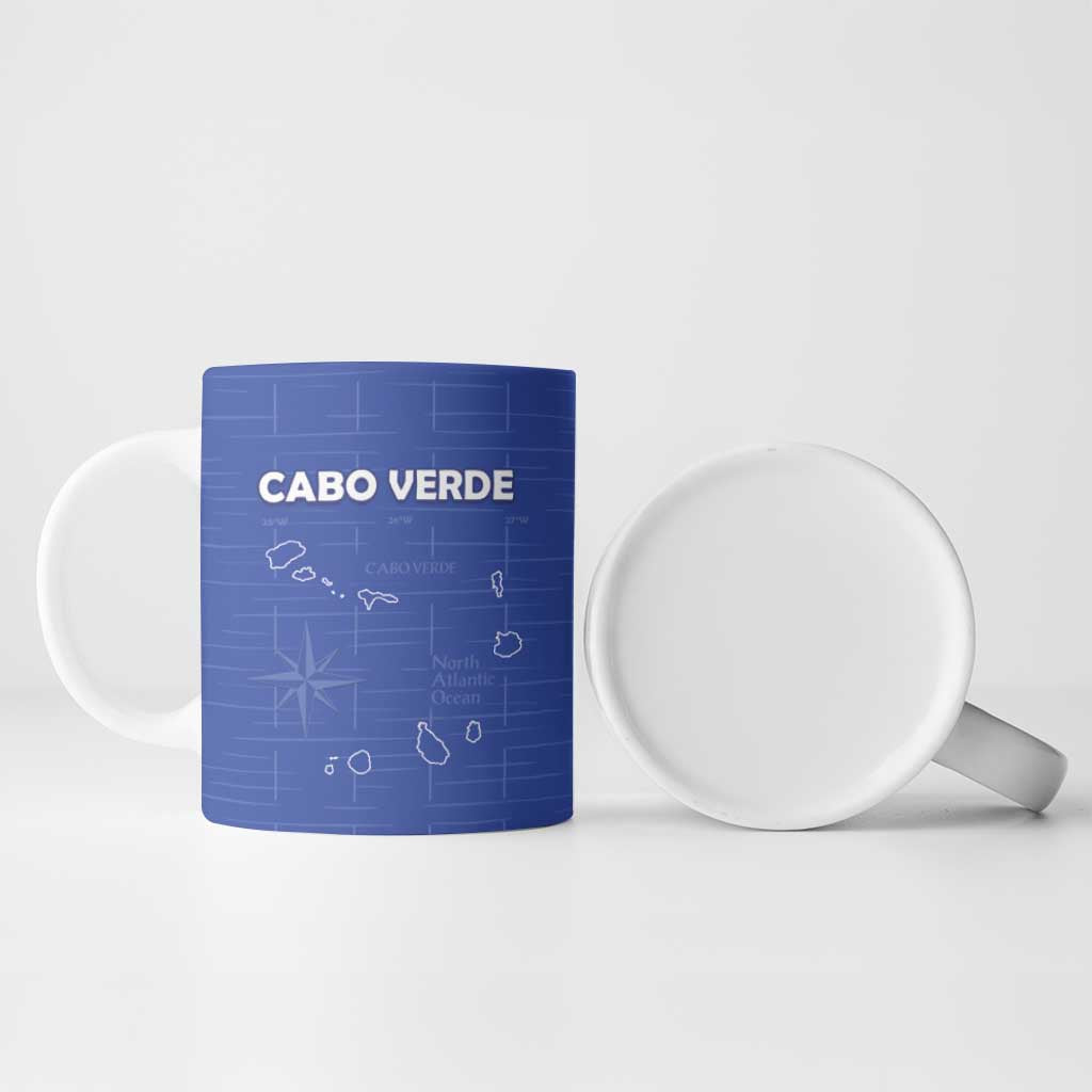 Custom Cape Verde Football Ceramic Mug Come On Tubaroes Azuis - Blue
