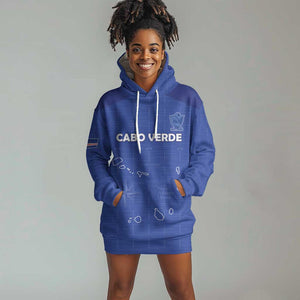 Custom Cabo Verde Football Hoodie Dress Go Tubaroes Azuis Go - Blue - African Pride