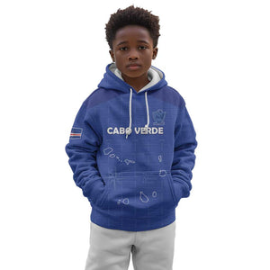 Custom Cabo Verde Football Kid Hoodie Go Tubaroes Azuis Go - Blue - African Pride