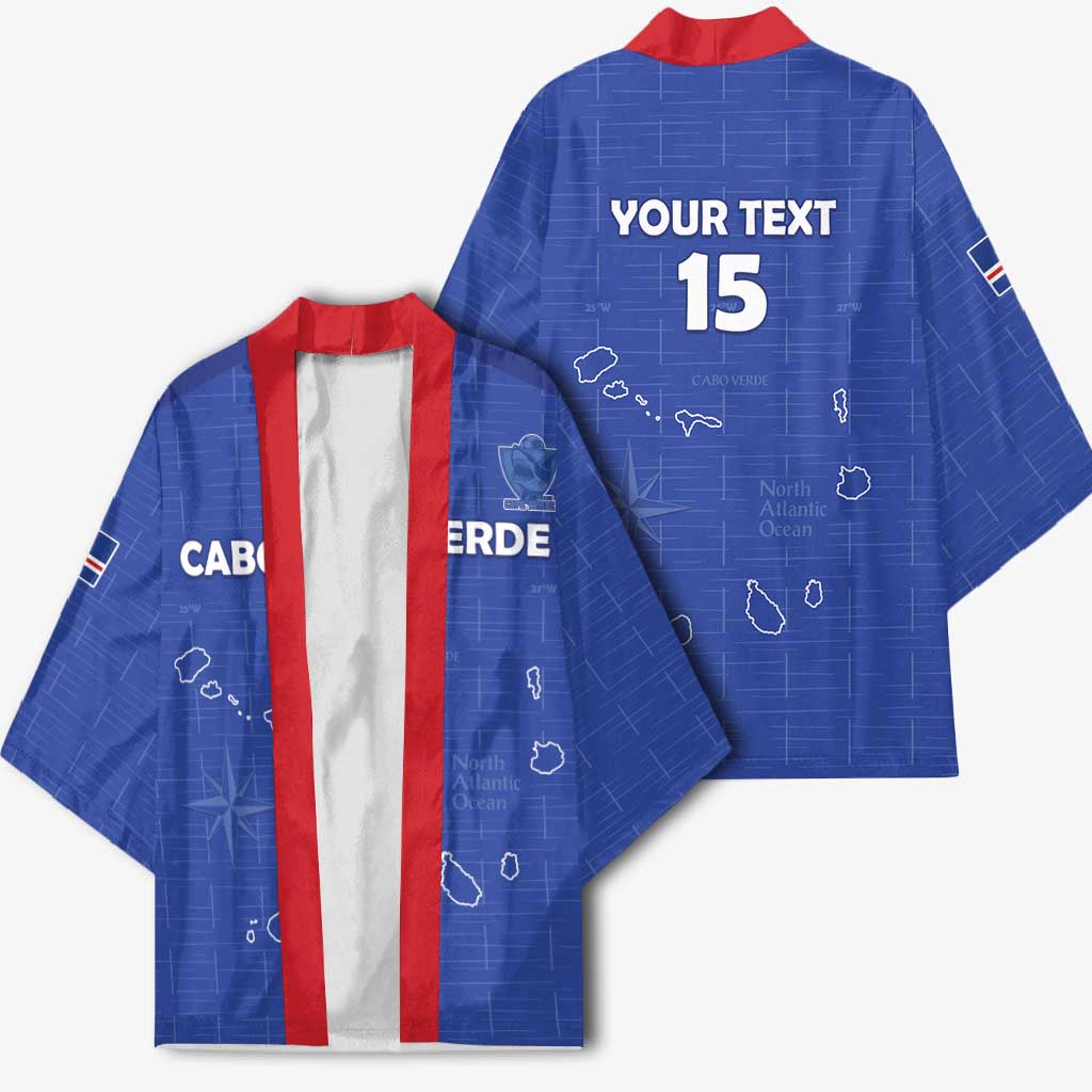 Custom Cape Verde Football Kimono Come On Tubaroes Azuis - Blue