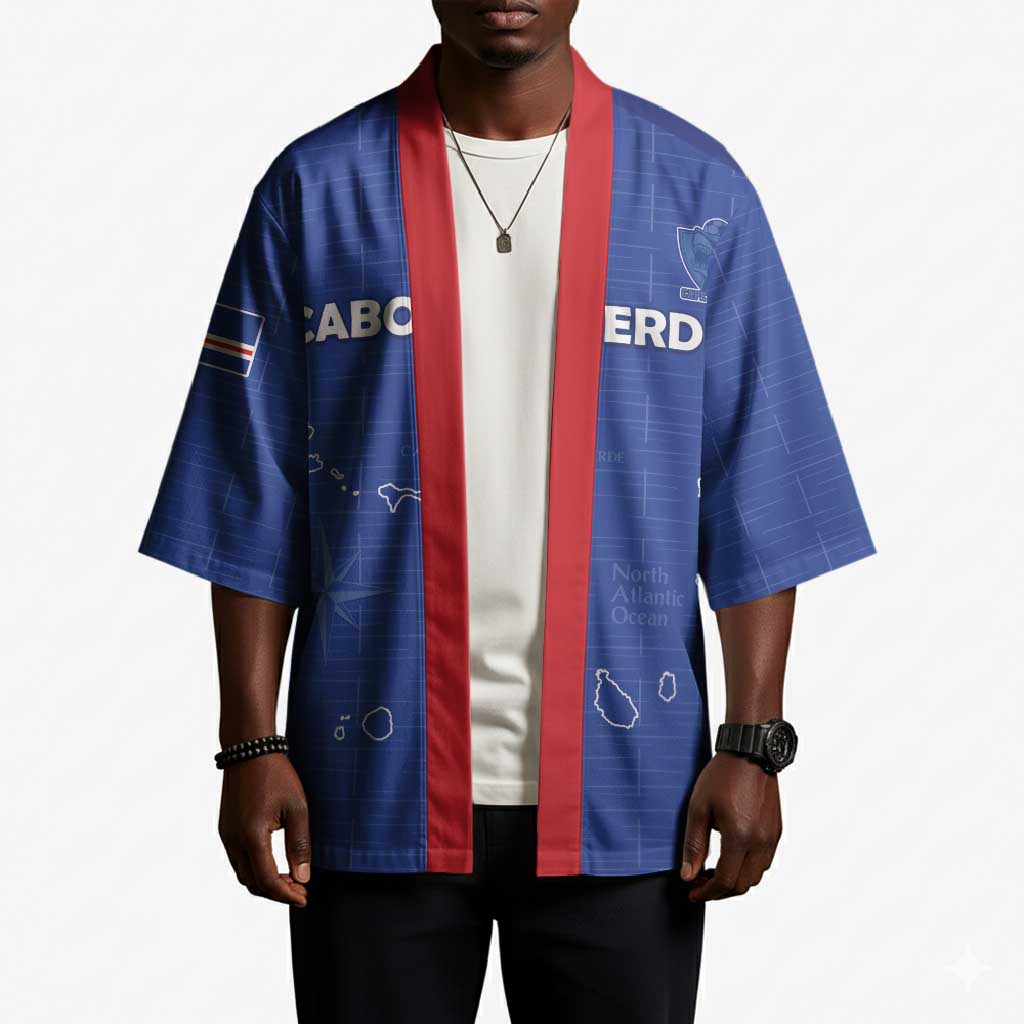 Custom Cape Verde Football Kimono Come On Tubaroes Azuis - Blue