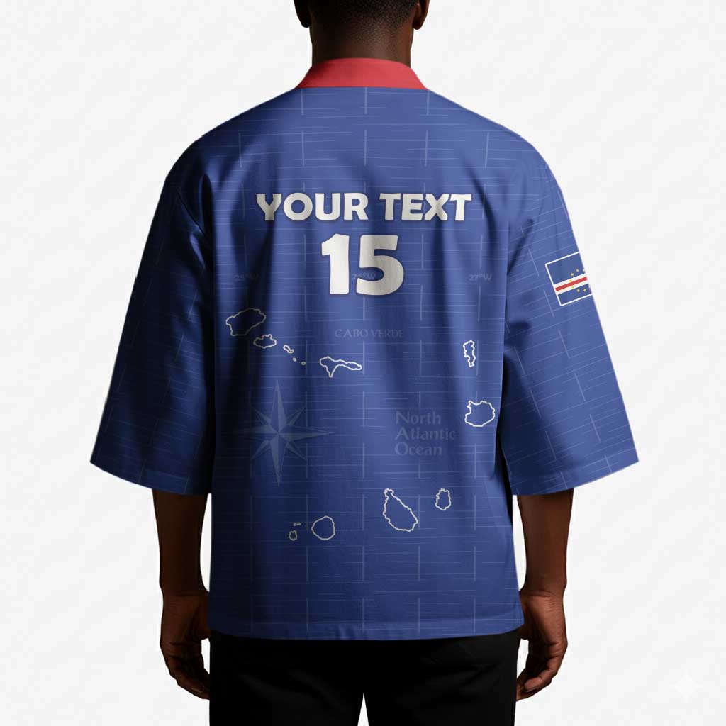 Custom Cape Verde Football Kimono Come On Tubaroes Azuis - Blue