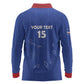 Custom Cabo Verde Football Long Sleeve Polo Shirt Go Tubaroes Azuis Go - Blue - African Pride