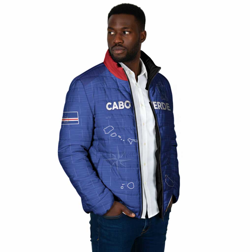 Custom Cape Verde Football Padded Jacket Come On Tubaroes Azuis - Blue