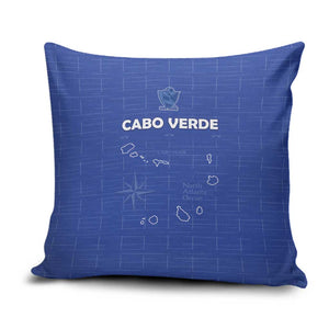 Cape Verde Football Pillow Cover Come On Tubaroes Azuis - Blue