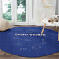 Cabo Verde Football Round Carpet Go Tubaroes Azuis Go - Blue - African Pride