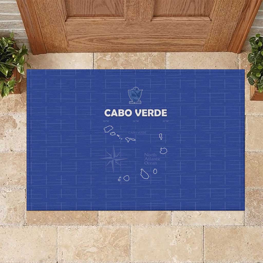 Cabo Verde Football Rubber Doormat Go Tubaroes Azuis Go - Blue - African Pride
