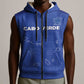 Custom Cabo Verde Football Sleeveless Zip Hoodie Go Tubaroes Azuis Go - Blue - African Pride