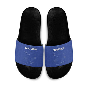 Cape Verde Football Slide Sandals Come On Tubaroes Azuis - Blue