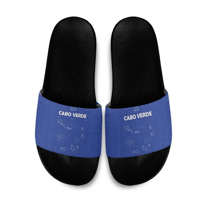 Cape Verde Football Slide Sandals Come On Tubaroes Azuis - Blue