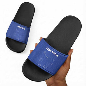 Cape Verde Football Slide Sandals Come On Tubaroes Azuis - Blue