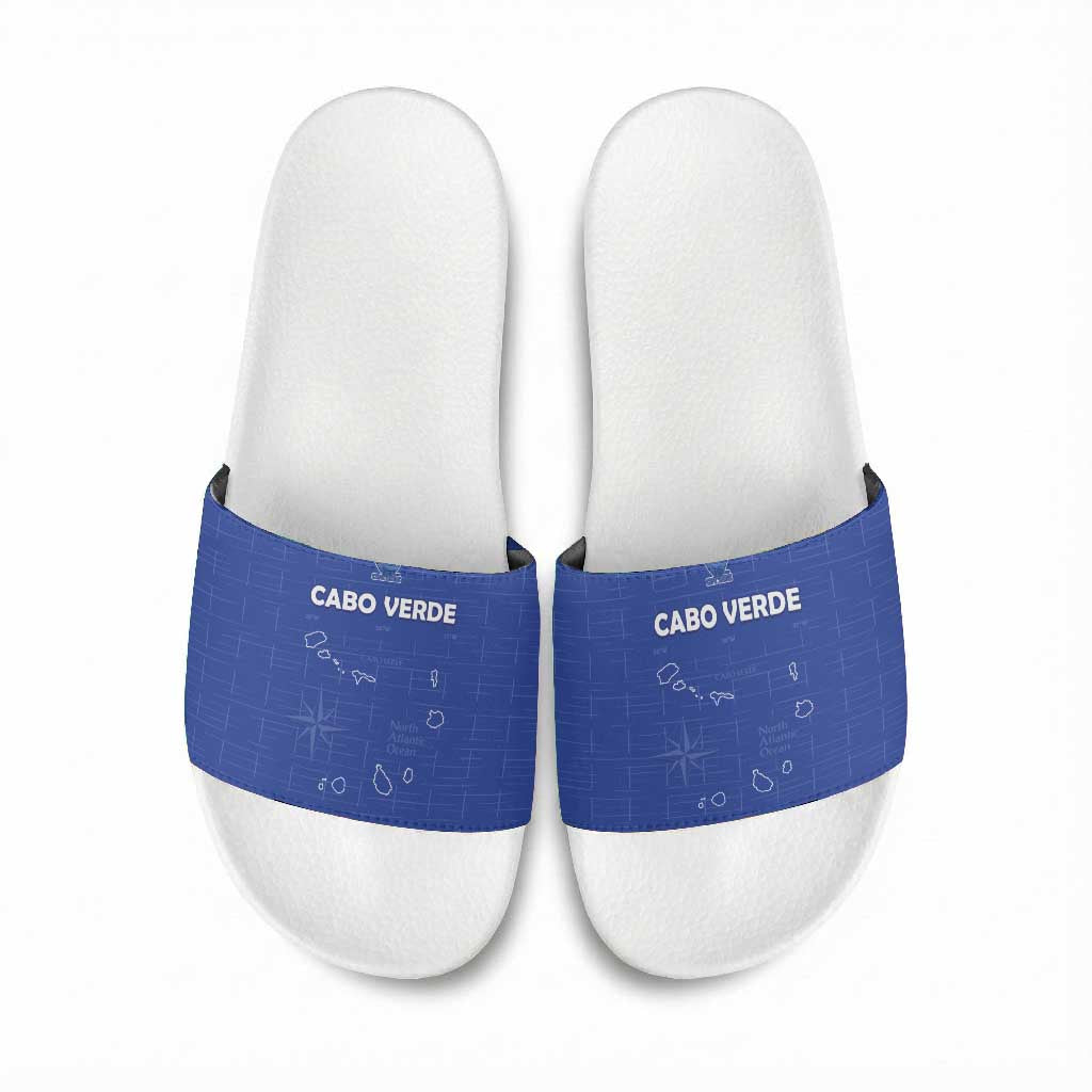 Cape Verde Football Slide Sandals Come On Tubaroes Azuis - Blue
