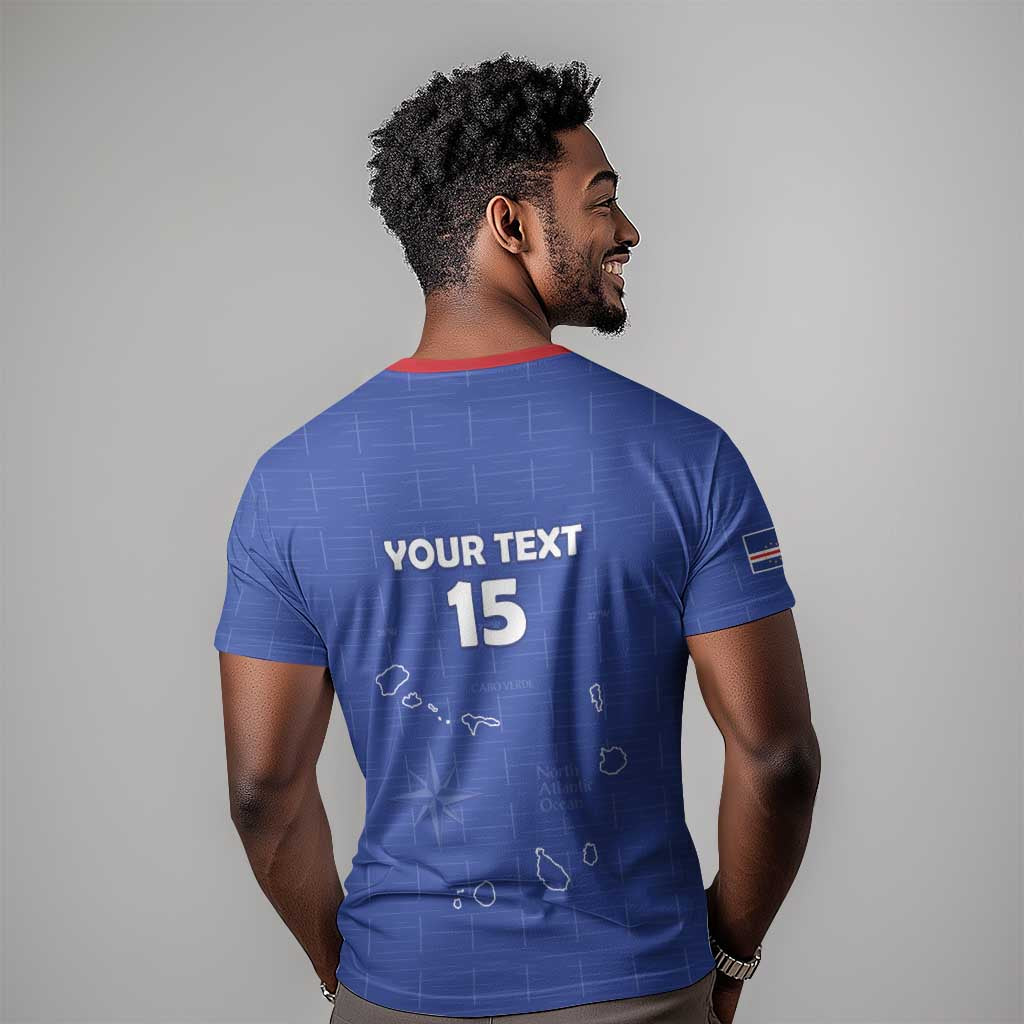 Custom Cabo Verde Football T shirt Go Tubaroes Azuis Go - Blue - African Pride