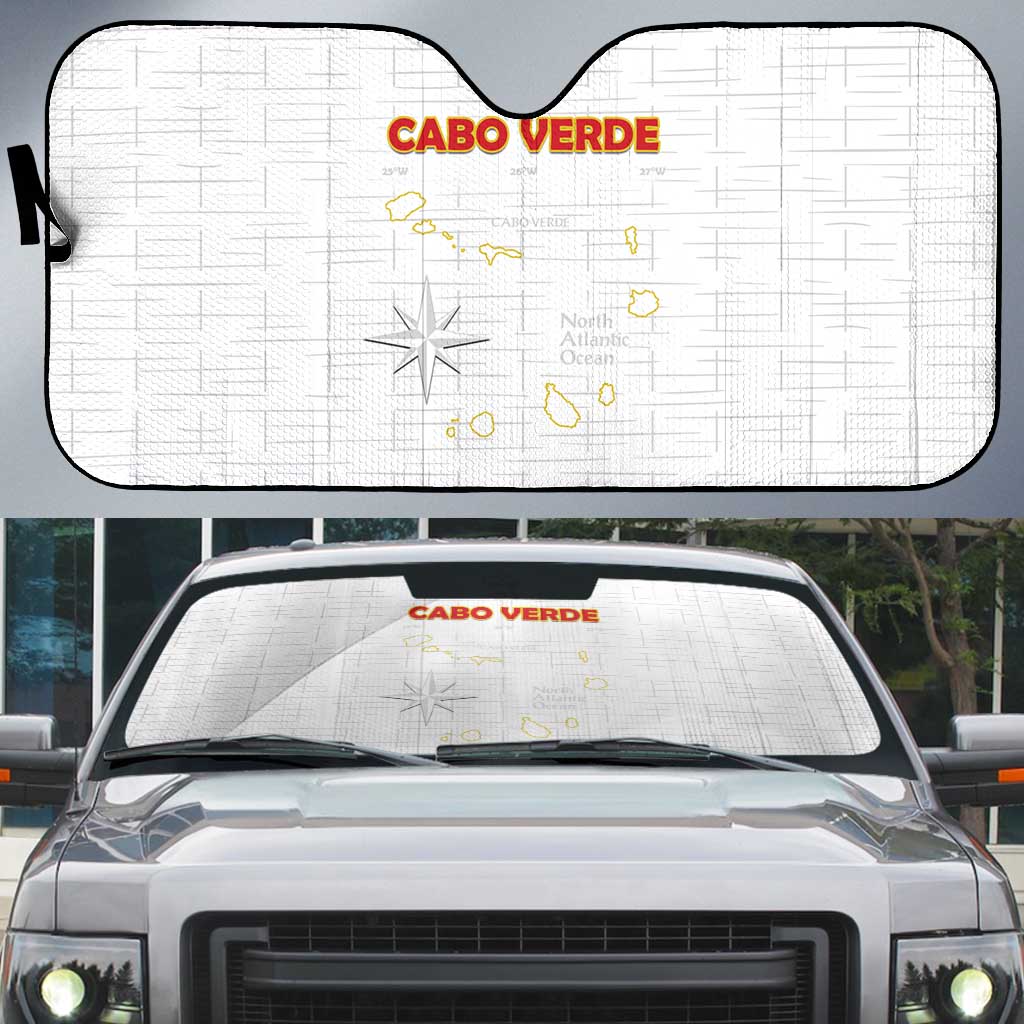 Cape Verde Football Auto Sun Shade Come On Tubaroes Azuis - White