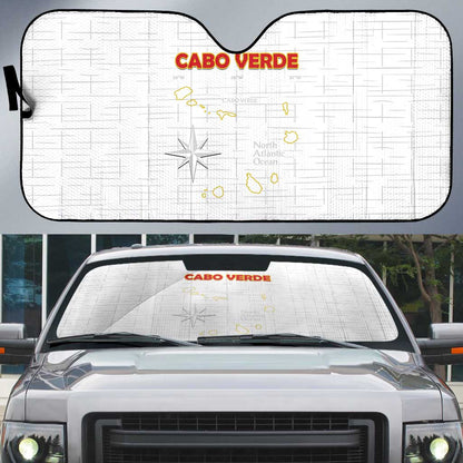 Cape Verde Football Auto Sun Shade Come On Tubaroes Azuis - White