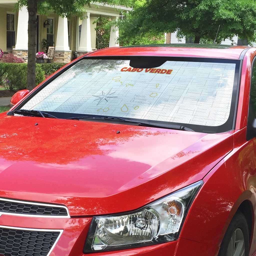 Cape Verde Football Auto Sun Shade Come On Tubaroes Azuis - White