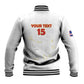 Custom Cabo Verde Football Baseball Jacket Go Tubaroes Azuis Go - White - African Pride