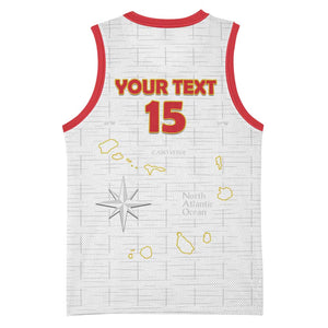Custom Cabo Verde Football Basketball Jersey Go Tubaroes Azuis Go - White LT15