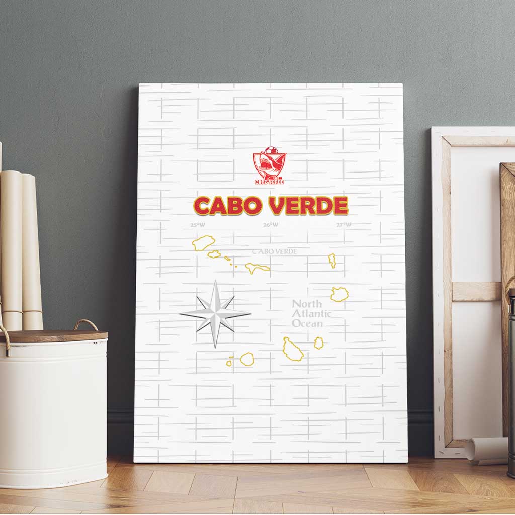 Cabo Verde Football Canvas Wall Art Go Tubaroes Azuis Go - White - African Pride