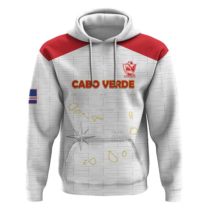 Custom Cabo Verde Football Hoodie Go Tubaroes Azuis Go - White - African Pride