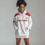 Custom Cabo Verde Football Hoodie Dress Go Tubaroes Azuis Go - White - African Pride